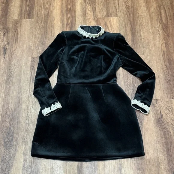 Nadine Merabi Audrina Long Sleeve Velvet Mini Dress - Picture 4 of 9